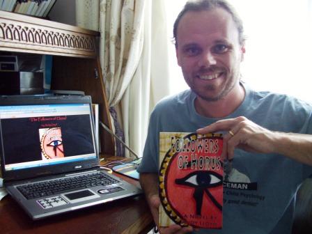 Andy Lloyd with his new novel, "The Followers of Horus"