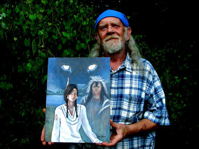 Author Phil Whitley with Andy's original painting