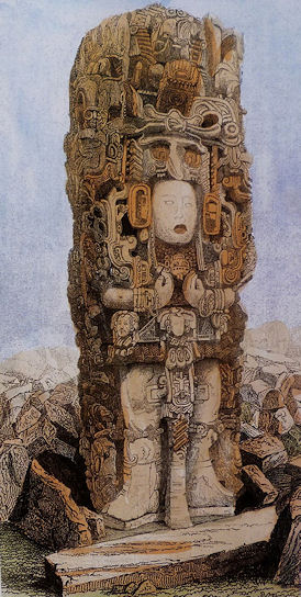 Frederick Catherwood's depiction of a Mayan Stle at Copan